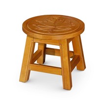 Maple Leaf Hand-Carved Natural Wooden Step Stool - $79.99