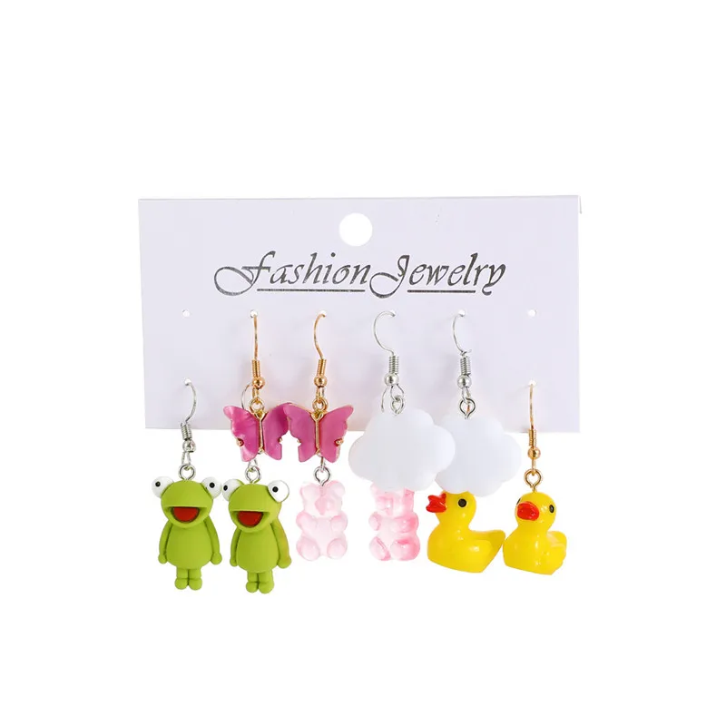 Anime accessories cute acrylic bears butterfly Dangle earrings funny Unusual res - £12.48 GBP