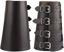 Viking Bracers Gauntlet Wristband Leather Arm Guards Medieval Wrist Gauntlet - £39.78 GBP