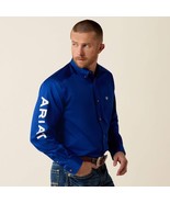 Ariat Team Logo Twill Classic Fit Long Sleeve Shirt Ultramarine/White si... - $33.25