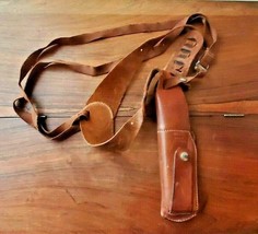 Vintage Marked Bianchi X15 Medium Leather Gun Pistol Shoulder Holster - $59.35