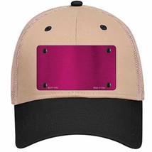 Pink Metallic Solid Novelty Khaki Mesh License Plate Hat - £22.64 GBP