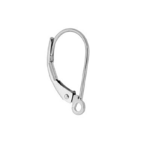 1 pair 11x18mm Sterling Silver Plain Leverback with Open Jump Ring - $5.93