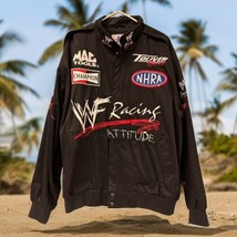 RARE Vintage WWF World Wrestling Federation Attitude Racing Jacket L Large WWE - £388.60 GBP