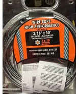 IRONMAN Wire Rope High Performance Cable 3/16&quot; x 50&#39; - 840 Lb Working Lo... - £27.49 GBP