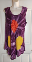 India Boutique Sleeveless Tie Dye Boho Scoop Neck Mini Dress Free Size - £7.33 GBP