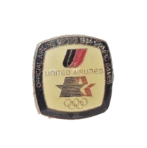 United Airlines Olympics 1984 Official Airline Logo Lapel Pin Los Angeles Vtg - £11.03 GBP