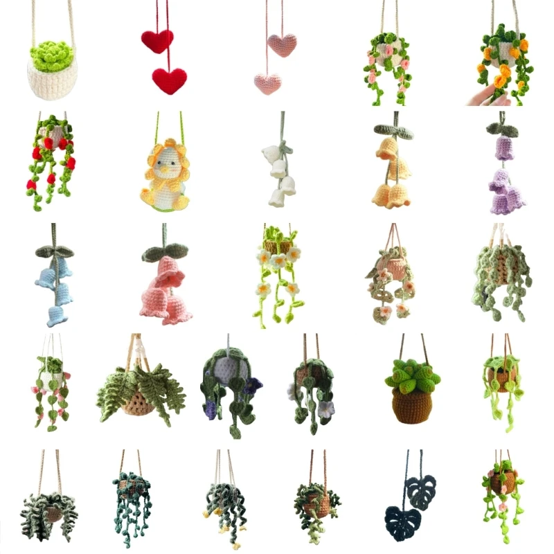 Macrame Plant Hanger,Indoor Hanging Plant Basket,Handmade-Woven Crochet Flower - £8.92 GBP+