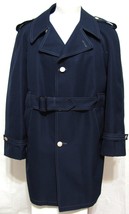 Season Mates All Weather Trench Coat Navy Blue 40 R Sailor Buttons Best Dressed - £43.38 GBP