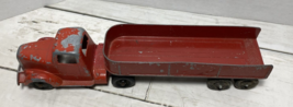 Tootsie Toy Truck &amp; Trailer Red 8.5” Vintage - £31.60 GBP