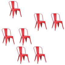 Glossy Red Tolix Metal Stack Industrial Chic Dining Chair Commercial Qual. 1,2,4 - £93.84 GBP+