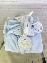 PB Piccolo Bambino White Blue Knot Shooting Star Moon Baby Blanket Lovey Velour - £49.84 GBP