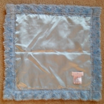 Elegant Baby Blue Minky Swirl Satin 16x16 Mini Security Blanket Lovey - £26.87 GBP