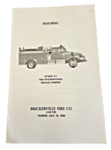 Program Brickerville Fire Co Elizabeth Township PA Housing 1989 - £9.51 GBP