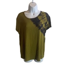 Joy Lab Short Sleeve Top TShirt Army Green Tie Dye Open Back Size Small JoyLab - £11.43 GBP