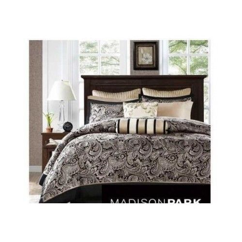 modern luxurious 12-piece Bed in a Bag w/ Sheet Set comforter queen w/ pillows - £146.52 GBP
