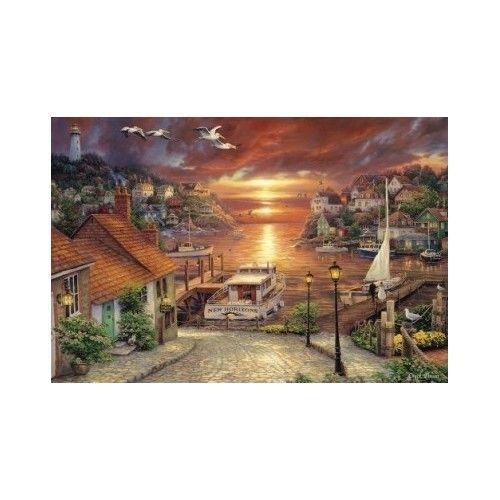 New Horizons 2000 Piece Jigsaw Puzzle beautiful puzzles scenic view waterfront - $63.35