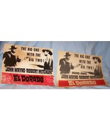 Vintage 2 HTF Fold-Up Movie Advertisement-El Dorado-John Wayne, Robert M... - €8,68 EUR