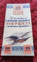 VTG Defense Stamp Album 10 Cent WWII Booklet Savings Bonds 14 Stamps - $14.99