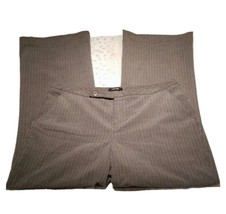 Rafaella Mid Rise Longer Inseam Grey Pinstripe Slight Flare Dress Pants ... - $18.99
