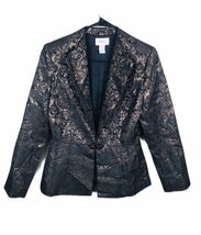 Vintage Neiman Marcus Quilted Jack Long Sleeve Metallic Paisley Sleeves ... - $40.02