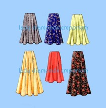 Womens Princess Seam Midi Maxi Flared Skirts Side Zipper size 14 16 18 Six Sew F - £10.95 GBP