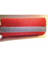J. Francis Red Satin Ashley Clutch With Austrian Crystals&amp;Removable Stra... - $210.43 MXN