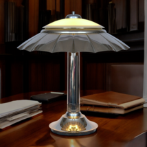 Orig. Type Déco Desk Lamp &quot; Silver Umbrella &quot; Banker&#39;s Lamp Chrome 1930 - $14,929.15 MXN