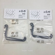 Ikea SKADIS 4 Hooks Steel Gray 2 Pack 303.216.41 Pegboard Hook 3¾x2¼&quot; New - $17.81