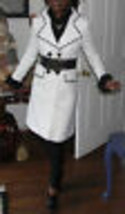 Vtg Dolce &amp; Gabbana Classic White &amp; Black Wool Coat S - £791.35 GBP