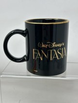 Walt Disney Fantasia Mickey Mouse Silhouette Coffee Cup Mug in Black &amp; Gold - £10.23 GBP
