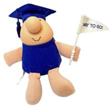 Vintage 1989 Tom Wilson Ziggy Plush Graduation Way To Go Rubber Head 7&quot; - £12.81 GBP