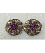 Women&#39;s Clip-On Earrings Purple &amp; Pink Vintage - £16.32 GBP