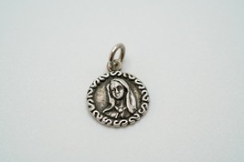 Vintage 15mm Sterling Silver Virgin Mary Medal / Charm P1 - $17.82