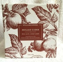 Williams Sonoma Mulled Cider 3-Wick Scented Candle New Sample #M29 - $39.00