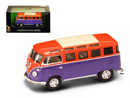 1962 Volkswagen Microbus Van Bus Orange/Purple 1/43 Diecast Car by Road Signa... - $25.92