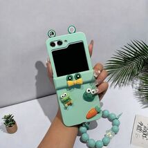Cute Frog Bracelet Chain Case for Samsung Galaxy Z Flip 3 4 5 6 - Fun Hi... - $72.50
