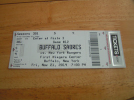 NHL Buffalo Sabres Vs. NY Rangers 11-21-14 Full Unused Ticket Stub - £3.17 GBP