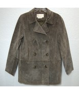 VTG Margaret Godfrey Gray Suede Coat Fully Lined Button Front Jacket Siz... - €70,12 EUR