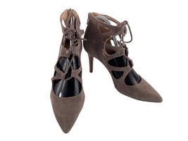 Vince Camuto Heels Women 8.5M Bodell Cage Shoes Gray Suede Straps Lace U... - €23,60 EUR