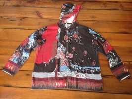 Leo Nicole Asian Zip Up Cotton Knit Hoodie Sweatshirt Sweater Womens 2XL... - $36.62