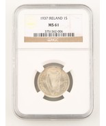 1937 Ireland Republic 1 Shilling Silver Coin MS-61 NGC Low Mintage Key D... - $2,980.78 CAD