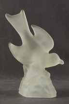 Vintage MCM Mid Century LE SMITH Satin Clear Frosted Bird in Flight Figurine - £19.28 GBP