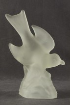 Vintage MCM Mid Century LE SMITH Satin Clear Frosted Bird in Flight Figurine - £19.17 GBP