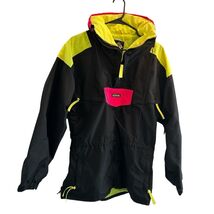 Vtg Y2K Columbia Jacket Windbreaker  Colorblock Blk Neon Pink Pullover M... - $38.48