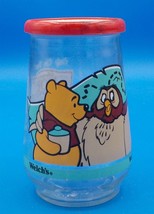 Disney - Winnie the Pooh with Owl Welch&#39;s Glass Jelly Jar with Red Lid  - £6.30 GBP