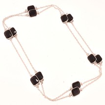Black Spinel Faceted Handmade Gemstone Fashion Necklace Jewelry 36" SA 3914 - £5.18 GBP