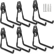 6 Pack Garage Hooks Heavy Duty, Wall Mount Steel Utility Hooks&amp;Hangers, Garage - £26.22 GBP