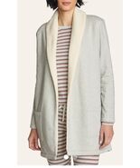 Eddie Bauer Faux Shearling Cabin Cardigan Sz S Heather Gray Western Yell... - $34.16 CAD
