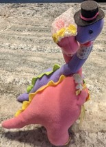 Russ Vintage Bride &amp; Groom Wedding Dinosaurs 11&quot; Plush Pink Purple - £21.54 GBP